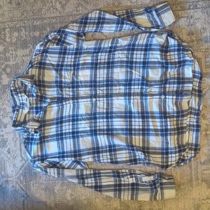 Blue and white flannel
